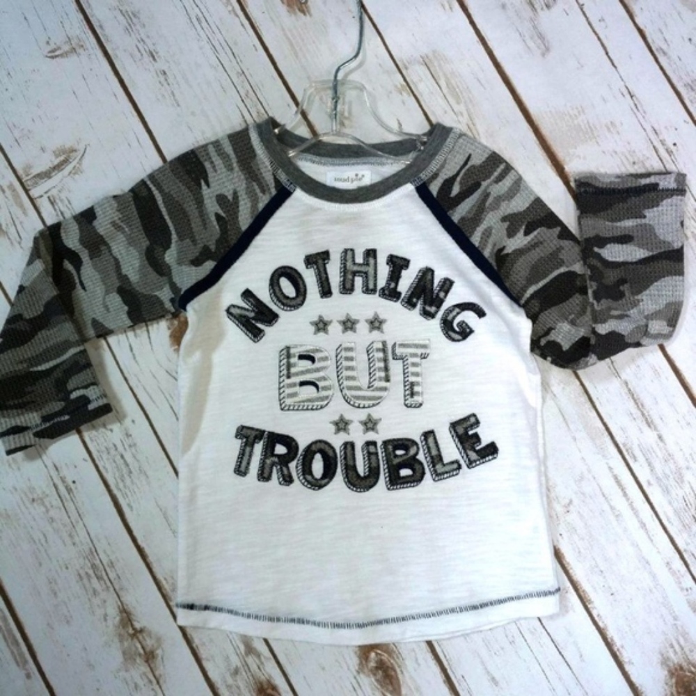 Nothing But Trouble Mud Pie Camo Top